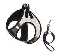 L Leash Vest Dog Harness - Small Sized Broken wall elephant Print Pet Leash SetReflective for Outdoor and Dog Walking