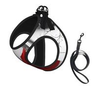 L Leash Vest Dog Harness - Small Sized Rote Rose1 (1) Print Pet Leash SetReflective for Outdoor and Dog Walking