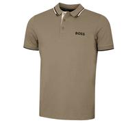 (L, Light Pastel Green) Hugo Boss Mens Paddy Pro Contrast Stripe Regular Fit Boss Logo Polo Shirt