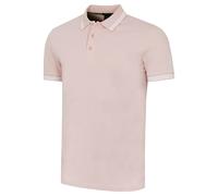 (L, Light Pastel Orange) Hugo Boss Mens Paddy Stripe Collar Cotton Golf Polo Shirt