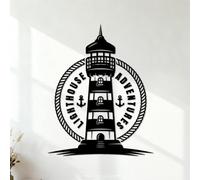 l Lighthouse Beach House Adventures Anchor Wall Decals Window Decals 35x43.9cm Black