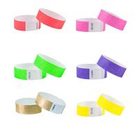 L LIKED 120 Pcs Numbered Neon Wristbands for Events(6 Colors)