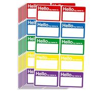 L LIKED 200 Pcs 89mmx57mm Name Tags Stickers with Hello My Name is