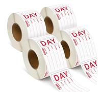 L LIKED 2000 Removable Labels - Repositionable Self Adhesive 49 x 74mm Prepped Food Labels s - Easy Peel Off Leaving No Residue (4 Roll)