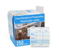 L LIKED 250 Pcs Made/Ready/Discard Dissolvable Labels 2"x2" Blue