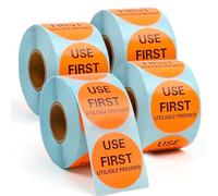 L LIKED 38mm 2000 Pcs Use First Circle Removable Food Labels(4 Rolls)