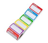 L LIKED 400 Pcs 89x57mm Colorful Hello Name Tag Labels