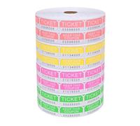 L LIKED 8000 Assorted Double Raffle Tickets 2000 per Roll 50/50 (Neon Pink, Green, Red, Yellow)