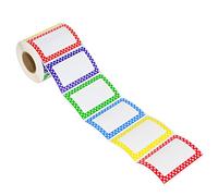 L LIKED Colorful Plain Name Tag Labels - 500 Stickers - 89mm x 57mm, Clothing Labels for Daycare and School 5 Colors (Star - 500)