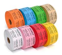 L LIKED Multicolor Raffle Tickets - 8000 Tickets (8 Double Rolls of 1000 Tickets Each), Consecutively Numbered 50/50 Tickets Rolls for Party, Concert, Carnivals & Other Event