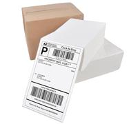 L LIKED - Pack of 1000 - Shipping Barcode Labels (4x6 Inch / 101x152mm), Fanfold, Permanent Adhesive, Direct Thermal Labels - Compatible with Thermal Printers (2 Stacks)