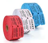 L LIKED Raffle Tickets Double Roll,Consecutively Numbered,50/50 Raffle Tickets for Event,Party,Prize,Drawing(3000 PCS Assorted)