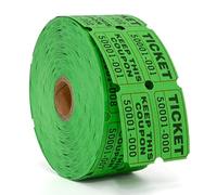 L LIKED Raffle Tickets Double Rolls 1000 per Roll 50/50 Raffle Tickets for Events, Entry, Class Reward, Prizes (Green)