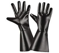 L/Look Black Lace Lycra & Neon Gloves for Fancy Dress Costumes Accessory