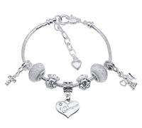 L Lottie's Charms Girl's First Holy Communion Bracelet with Gift Box - 5 Colour Options Available (Silver Sparkle)