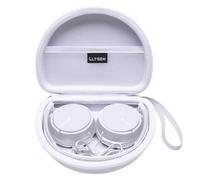 L LTGEM Headphone Case for Sony MDR ZX310 ZX310AP ZX110 Overhead Headphones Carry Case with Cable Storage and Wrist Strap Protective Travel Bag - White