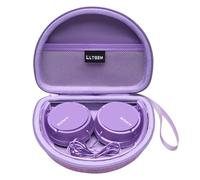 L LTGEM Headphone Case for Sony MDR ZX310 ZX310AP ZX110 Purple | Overhead Headphones Carry Case with Cable Storage and Wrist Strap Protective Travel Bag