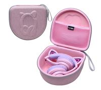 L LTGEM Kids Headphones Case Compatible with iClever BTH13 / HS01 / HS20 and Riwbox CT-7 / CT-7S / CF9 and ONITOO B90 Cat Ear Kids Headphones, Pink (Case Only)