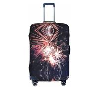 L Luggage Cover Protector - Fashionable Explosion Firework Print Suitcase Cover, Aesthetic Travel Accessories, Invisible Zipper