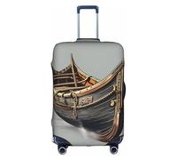 L Luggage Cover Protector - Fashionable Old Viking Boats Print Suitcase Cover, Aesthetic Travel Accessories, Invisible Zipper
