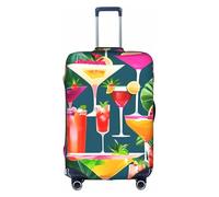 L Luggage Cover Protector - Fashionable Tropical Cocktail Print Suitcase Cover, Aesthetic Travel Accessories, Invisible Zipper