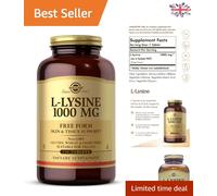 L-Lysine 1000 mg - 250 Natural Tablets for Energy & Vitality - Approved