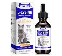 L-Lysine for Cats, 60ml L-Lysine Drops for Cats, Immune Support Supplement, Allergy Relief, Sneezing, Cold, Runny Nose, Feline Respiratory, Natural Antibiotics for Kittens