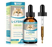 L-Lysine for Cats, Cat Lysine Drops, Immune Support Supplement, Allergy Relief, Sneezing, Cold, Runny Nose, Feline Respiratory, 60ml Natural Antibiotics for Kittens with Colostrum, Taurine, Vitamins