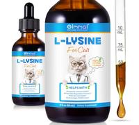 L-Lysine for Cats & Kittens,Lysine Drops Immune Support Supplement for Immune,Feline Respiratory, Sneezing, Runny Nose, Eye Function,Roast Chicken Flavor,2oz (60mL)