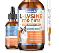 L-Lysine Supplement for Cats - Immune & Respiratory Support for Feline Health - Promotes Eye Function, Reduces Sneezing & Runny Nose - Natural Defense Boost - Roast Chicken Flavor, 60ML