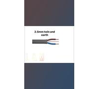 L&M 2.5mm Twin and Earth 6242Y Flat Grey Electric Cable - BASEC Approved - Additional Socket Cable (5 Metres)