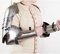 L M Handicrafts Medieval Floating arms set for armoured combat Armor Silver steel arm armor medieval armor viking armor viking costume leather arm guards men at arms arm sleeves for leather armor men