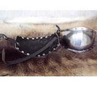 L M Handicrafts Medieval Knee Armour Protection 18 Gauge Leg Armour Silver steel Combat Armor SCA Fighting Silver Costume German Gladiator Burgonet Helmet European Kettle Hate Viking Mask Barbuta