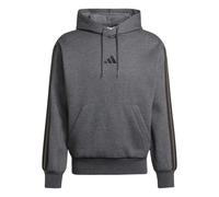 (L, Medium Grey/Black) Adidas Mens Essentials 3 Stripes Fleece Logo Hoodie