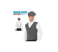 (L) Mens Peaky Gangster Fancy Dress Kit - Waistcoat & Flat Cap