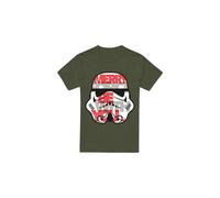 (L, Military Green) Star Wars Mens Merry Force Be With You Stormtrooper Christmas T-Shirt