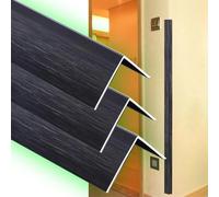 L Molding Wall Corner Protector, Aluminum Self Adhesive Corner Guards For Walls, Wall Edging Strip Double Side Edge Safety Bumpers For Door Frame(Black,3Pcs x W 5CM (2"))