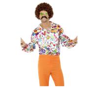 (L, Multicoloured) Smiffys Mens 60s Groovy Shirt