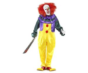 (L, Multicoloured) Smiffys Mens Classic Horror Clown Costume Set