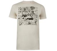 (L, Natural) Marvel Mens Retro T-Shirt