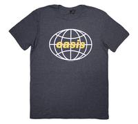 (L, Navy Blue) Oasis Unisex Adult Globe Logo T-Shirt