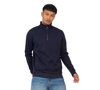 (L, Navy) Brave Soul Mens Funnel Neck Sweatshirt