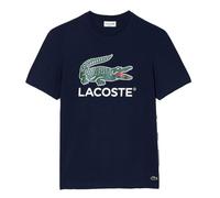 (L, Navy) Lacoste Mens Crocodile Print Regular T-Shirt