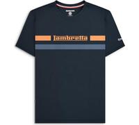 (L, Navy) Lambretta Mens Chest Stripe Short Sleeve T-Shirt