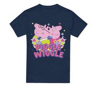 (L, Navy) Peppa Pig Mens Piggle Wiggle Mummy Pig Daddy pig T-Shirt