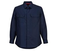 (L, Navy) Portwest Mens Bizflame Plus Shirt