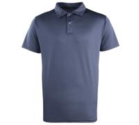 (L, Navy) Premier Unisex Coolchecker Studded Plain Polo Shirt