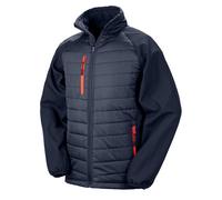 (L, Navy/Red) Result Unisex Adult Compass Softshell Padded Jacket