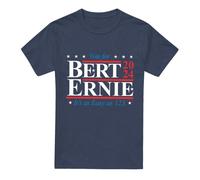 (L, Navy) Sesame Street Unisex Adult Bert Ernie For President 123 Vote Heather T-Shirt