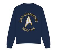(L, Navy) Star Trek Unisex Adult Collegiate Sweatshirt